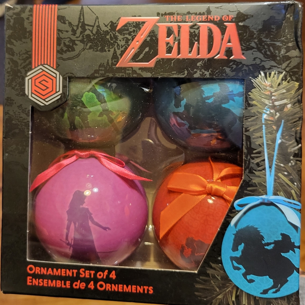 The Legend of Zelda Christmas Ornaments, Set of 4, New